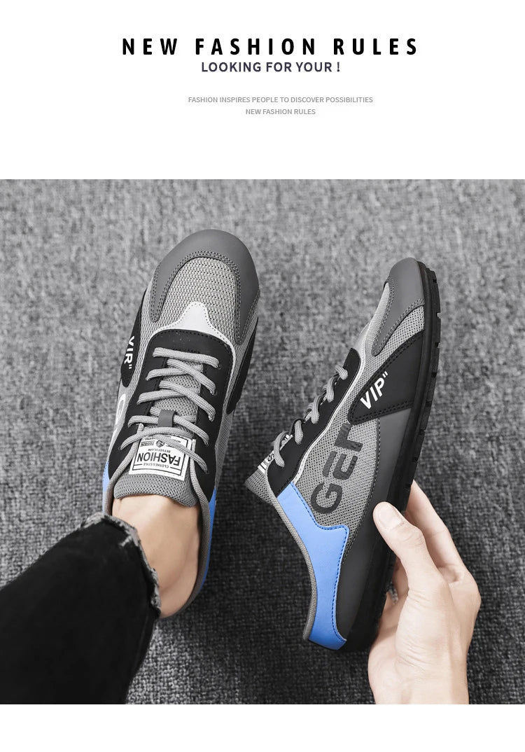 Nueva Tendencia de Pantuflas para Hombre Zapatos Baotou para Hombre Verano Transpirable Zapatos Casuales Planos Vulcanizados Zapatillas Deportivas Masculinas Zapatos Semi Abiertos