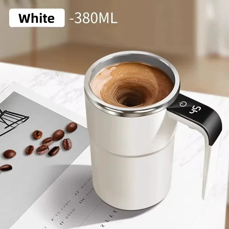 Mini tasse à café électrique auto-mélangante de 380 ml, étanche IP67, compatible avec les aliments, rechargeable par USB, magnétique et automatique pour le thé
