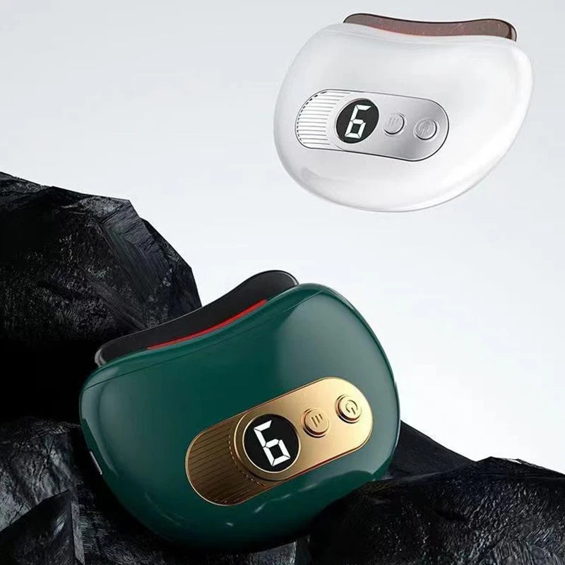 Masajeador eléctrico USB Guasha, piedra caliente, calentamiento por vibración, tabla de raspado, masaje de cuello y espalda, herramientas faciales Gua Sha para lifting facial