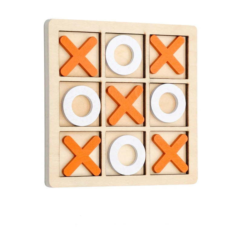 Jeu de société Tic Tac Toe en bois massif - Parfait pour s'amuser en famille et se divertir dans la cour !