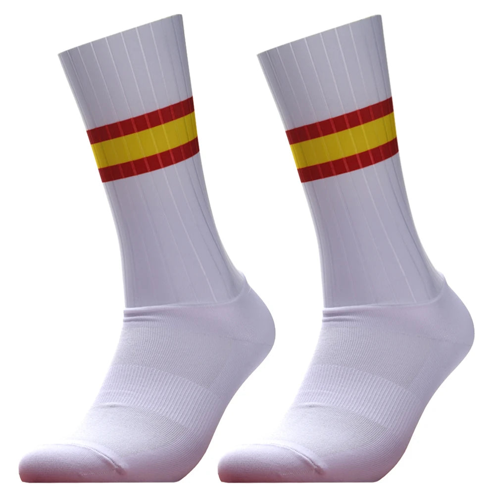 Calcetines de Ciclismo Antideslizantes con Silicona Whiteline para Verano 2024 Calcetines Aero para Hombre Calcetines Deportivos de Ciclismo para Correr Calcetines de Bicicleta Calcetines Ciclismo