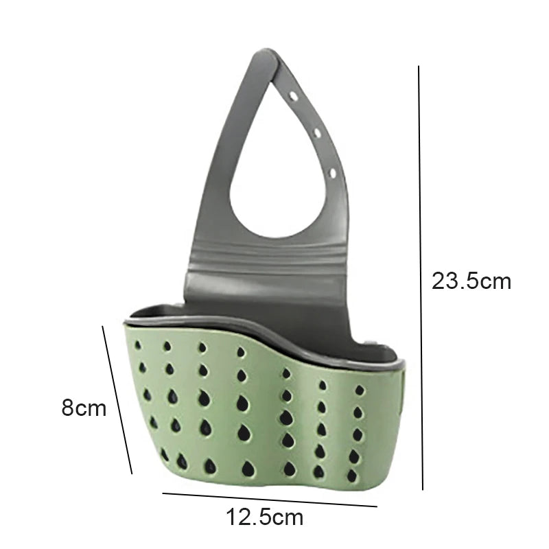 Cesta de drenaje de almacenamiento para el hogar, soporte para fregadero de cocina, jabón ajustable, esponja, estante, bolsa colgante, cesta de drenaje, accesorios de cocina