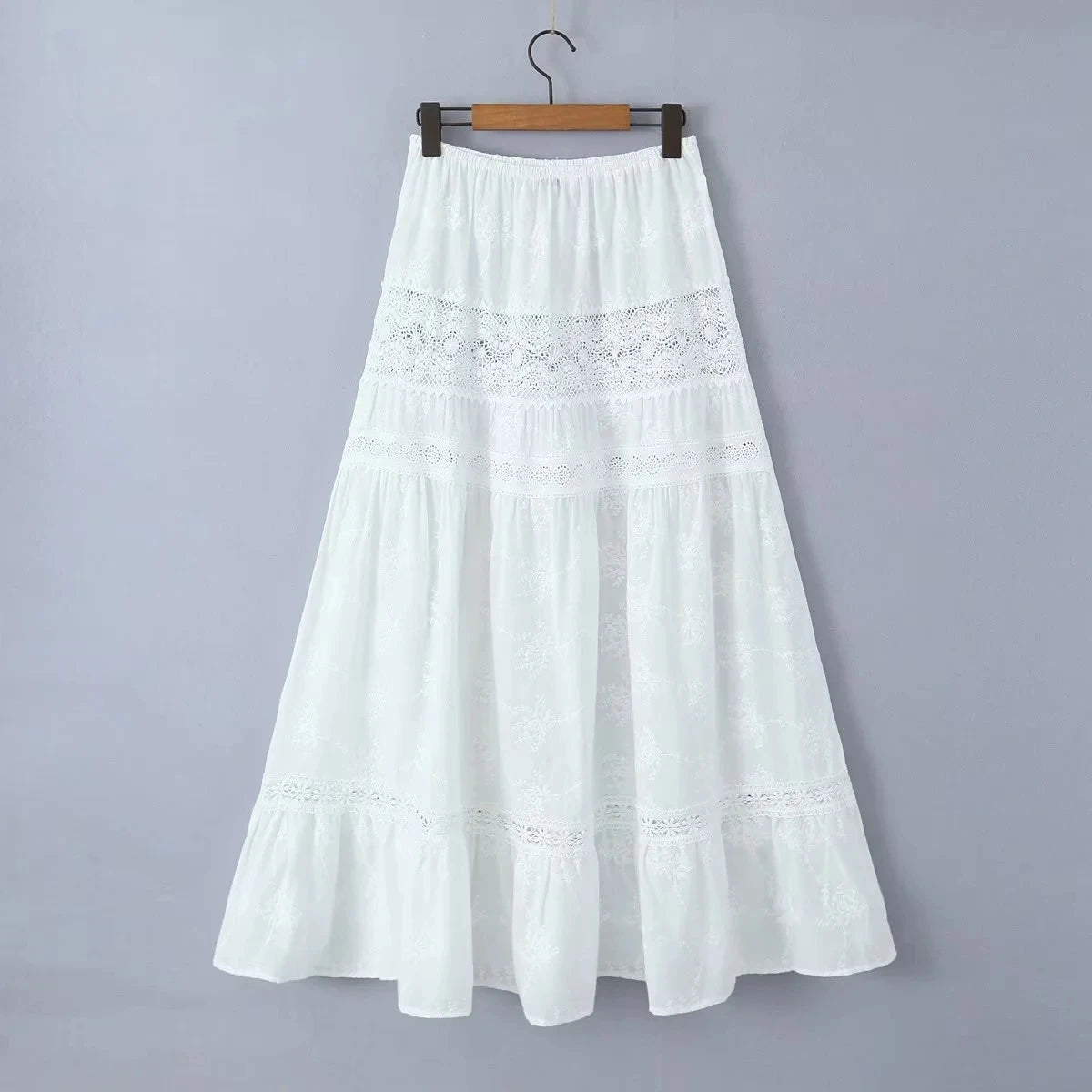Conjunto de falda de encaje, vestido de verano para mujer, vacaciones en la playa, sexy, algodón, conjunto a juego, atuendos de primavera, blanco, 2 piezas, conjunto de vestidos de mujer 2025