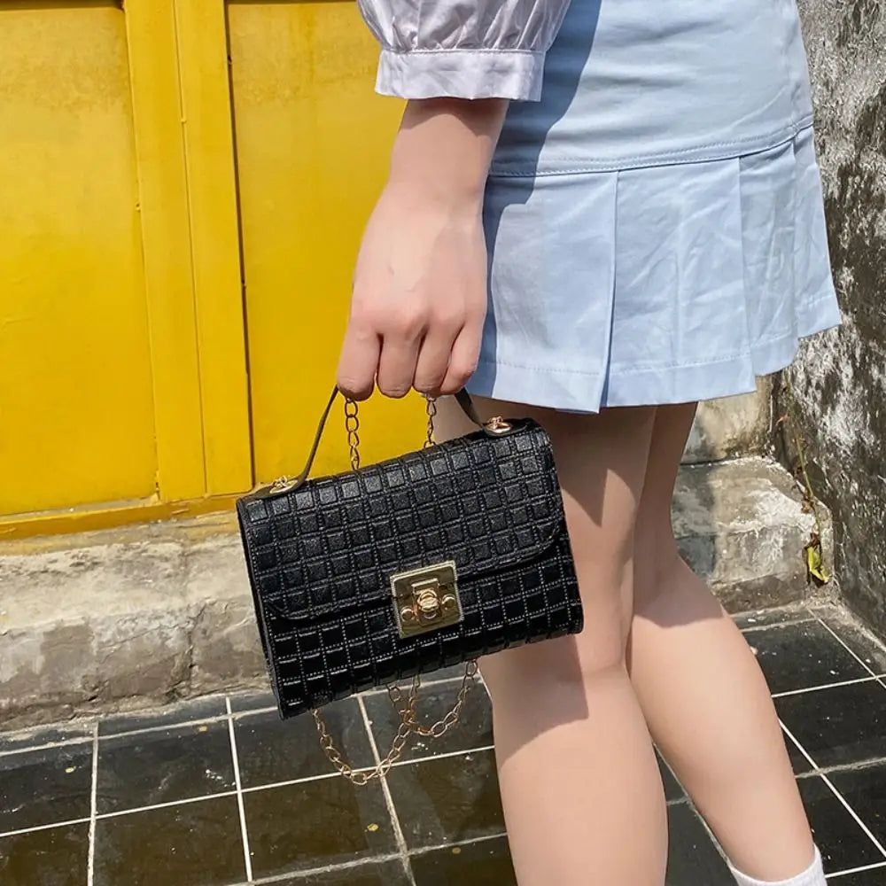 Bolso de hombro minimalista de piel sintética con cadena, bolso de mano de gran capacidad para axila, bolso de hombro individual, bolsos tipo tote, bolso bandolera para mujer