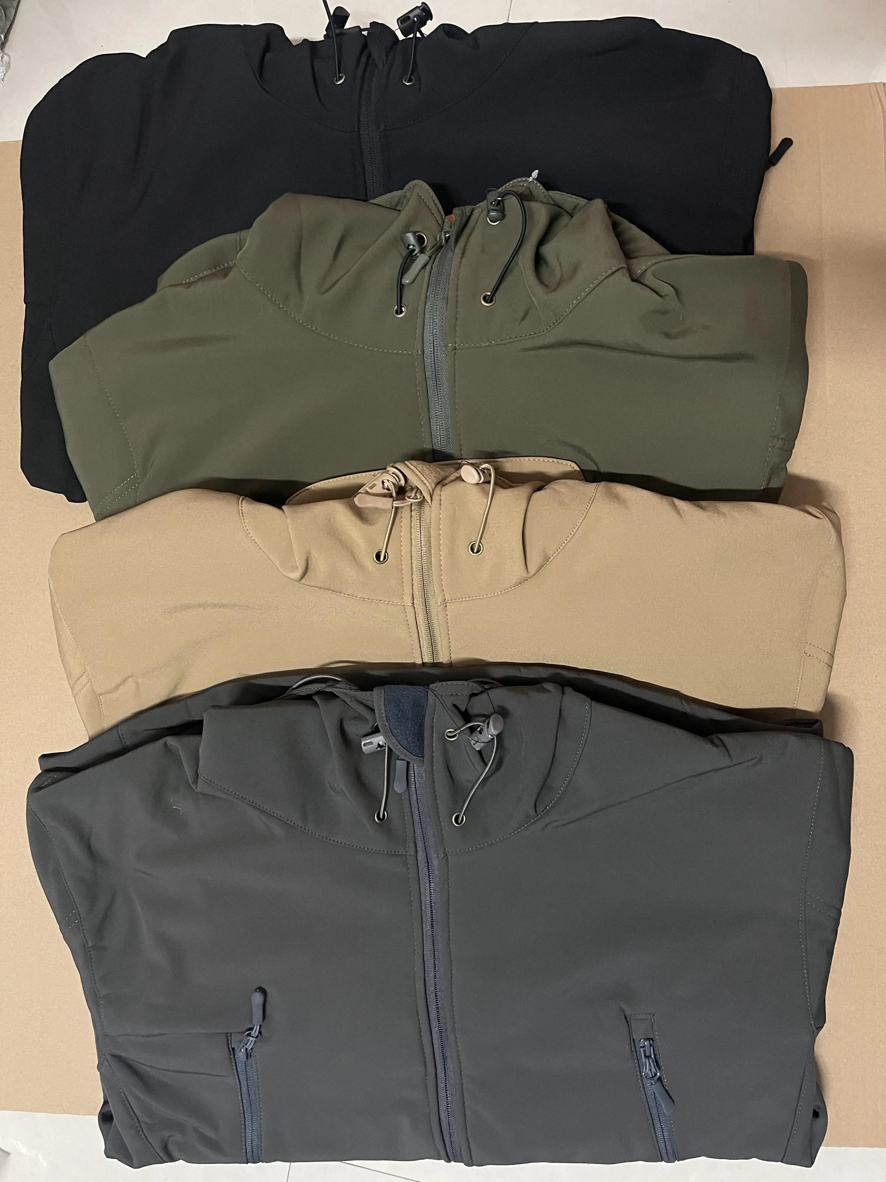Chaquetas impermeables de lana SoftShell para hombre, otoño e invierno, con capucha, para pesca, senderismo, camping, escalada, esquí, pantalones