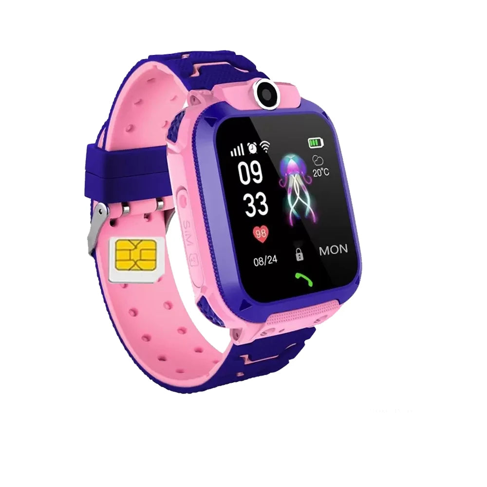 Q12 Reloj Inteligente para Niños, SOS, Impermeable, Tarjeta SIM, Localizador GPS, Regalo de Cumpleaños para Niños y Niñas Q12