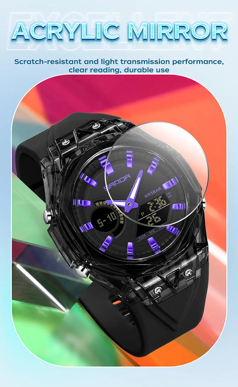 Relojes deportivos digitales para hombre, marca de lujo, relojes de pulsera de cuarzo para hombre, reloj de pulsera multifunción de doble pantalla