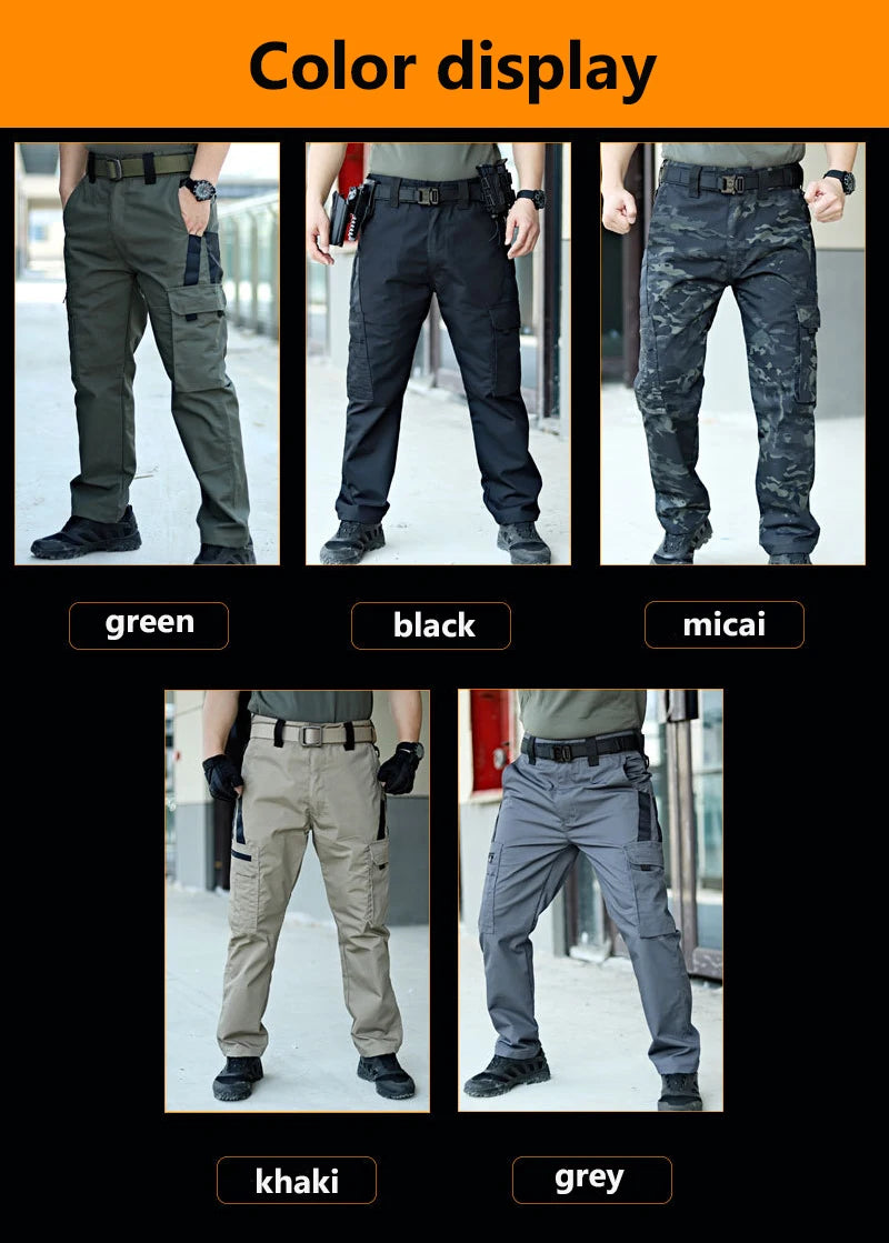 Pantalones de trabajo tácticos nuevos para hombre, pantalones cargo para exteriores, pantalones impermeables multibolsillos, ropa de trabajo para exteriores de otoño y primavera, pantalones de senderismo
