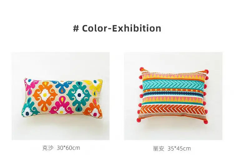Marokkansk putetrekk Stue Sofadekor Håndlaget putetrekk Indisk eksotisk etnisk stil Boho broderi putetrekk