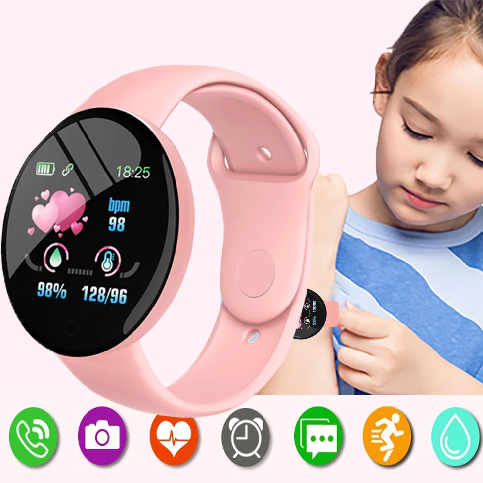 Montre connectée numérique pour enfants, bracelet de sport pour filles et garçons, moniteur d'activité physique, étanche