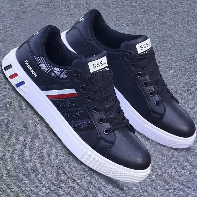 Zapatillas deportivas casuales para hombre, zapatos planos para hombre, Zapatillas Hombre de cuero PU ligeras y transpirables, zapatos deportivos blancos para hombre Tenis
