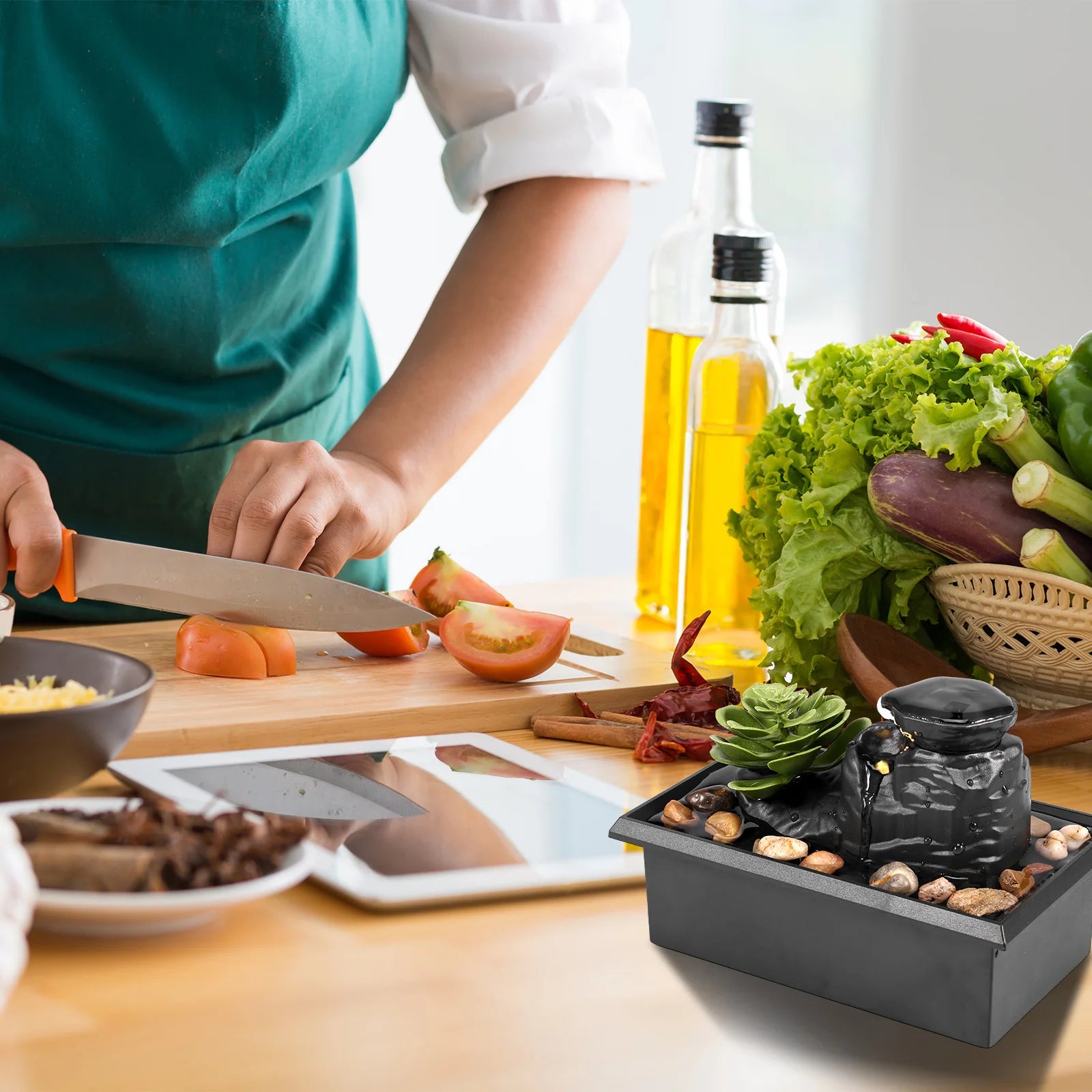 Fontaine à eau de bureau décorative, fontaine de table, relaxation, mini fontaine d'intérieur pour la décoration de la maison et l'artisanat