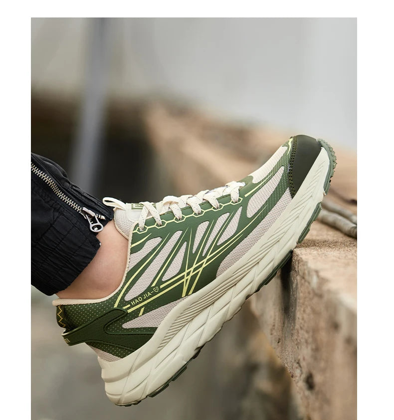 Zapatillas de trabajo ligeras con puntera de acero, calzado de seguridad para hombre, anticolisión, antipunzón, indestructible, transpirable