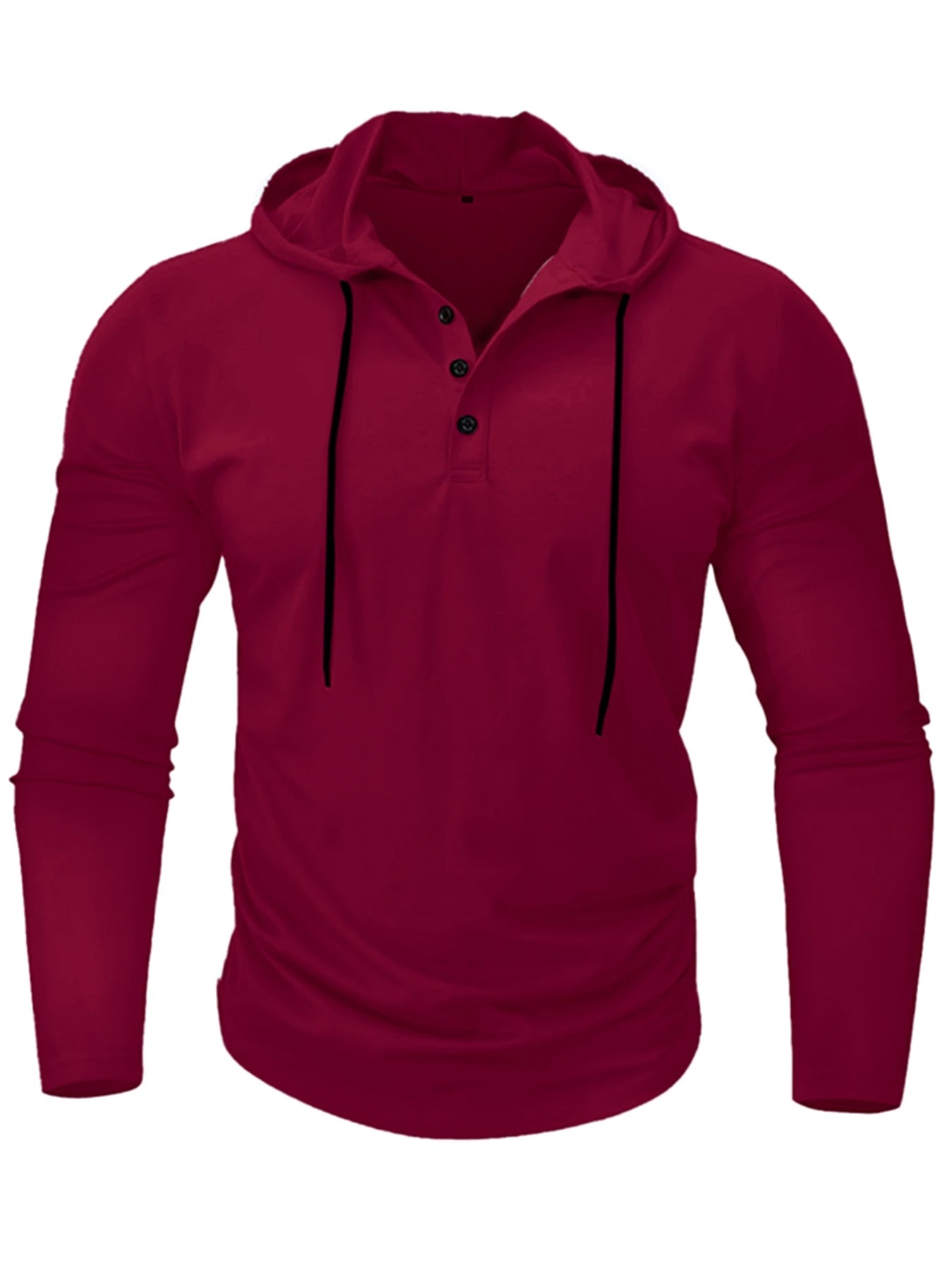Sudadera con capucha deportiva para hombre, ajustada, de manga larga, con cordón, transpirable, informal