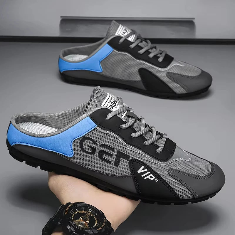 New Men Slippers Trend Baotou Shoes for Men Summer Breathable Casual Shoe Vulcanized Flats Male Sneakers Half Slip-on Shoes