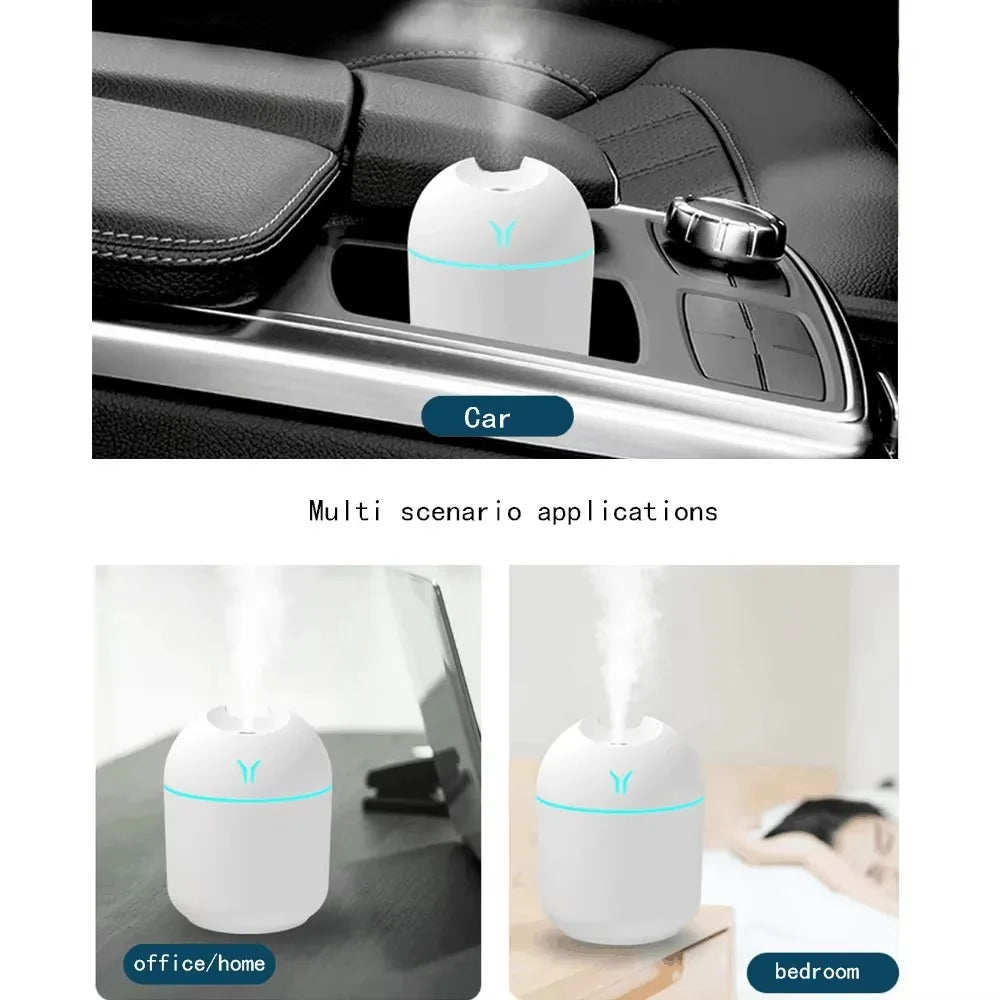 Portable USB Mini Humidifier & Essential Oil Diffuser - 2-in-1 Ultrasonic Air Vaporizer for Bedroom, Desk, Office, and Car Use