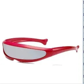 Lunettes de soleil futuristes à visière étroite Cyclope Lunettes de soleil personnalisées Robot spatial Lunettes de soleil à verres mercure monobloc Lunettes de soleil 1 pièce