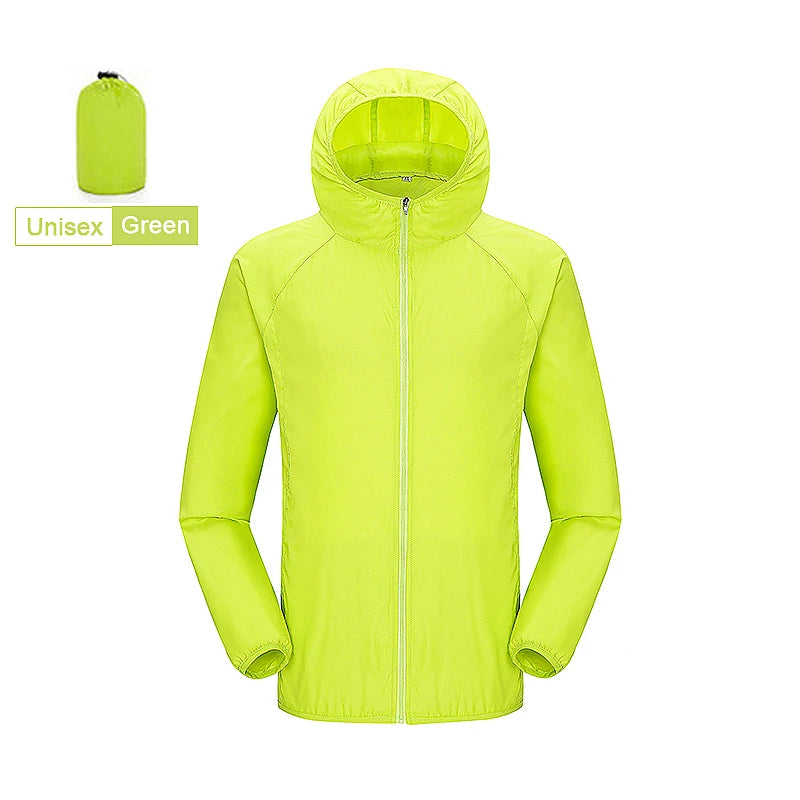 JNLN Chaqueta de senderismo unisex para hombre y mujer, impermeable, de secado rápido, cortavientos para camping, ropa de pesca al aire libre, chubasquero anti-UV
