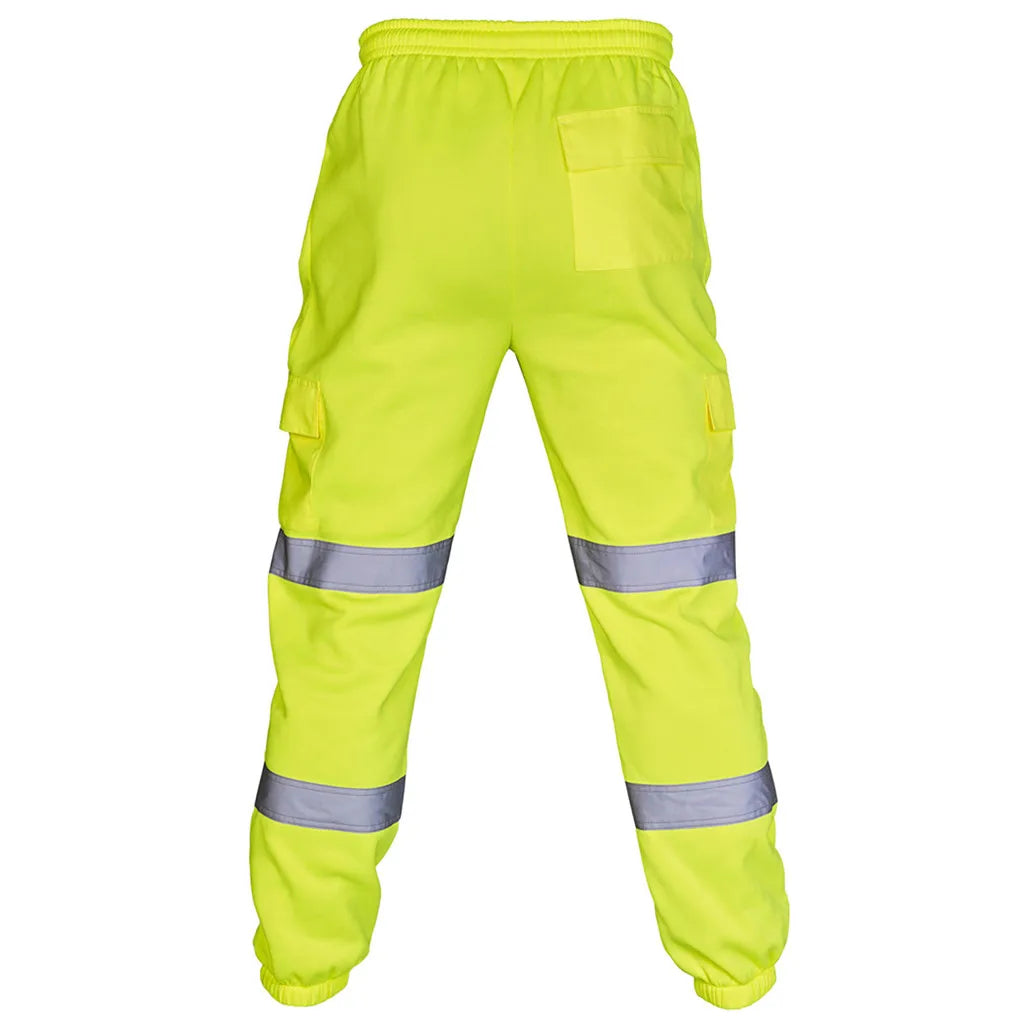Pantalones de trabajo para hombre de alta visibilidad, peto informal con bolsillos, pantalones de trabajo empalmados