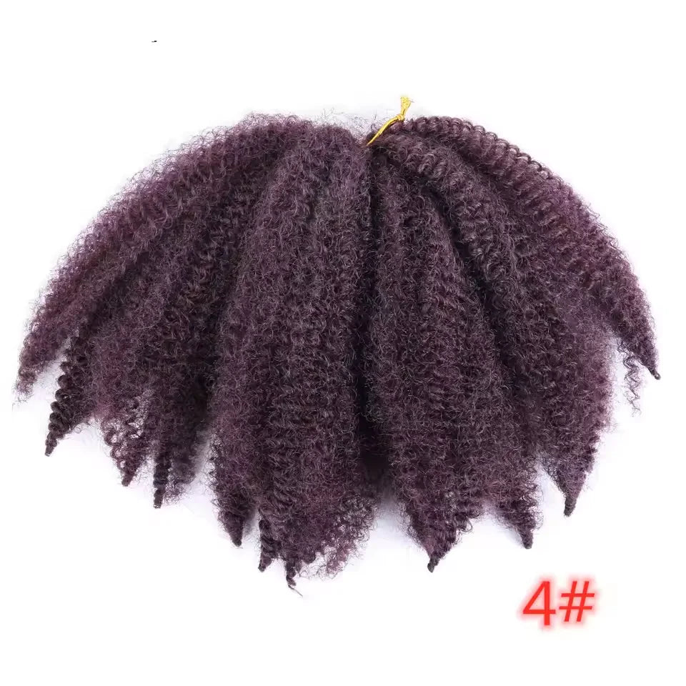 Cabello de ganchillo para trenzas Marley de 8 pulgadas, para trenzas cortas afro kinky, extensiones de cabello de fibra sintética ombré para mujeres