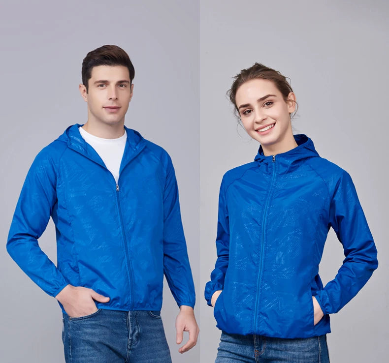 Chaqueta de senderismo JNLN para hombre y mujer, impermeable, con protección solar, cortavientos, unisex, para camping, escalada, para exteriores, impermeable, ropa portátil