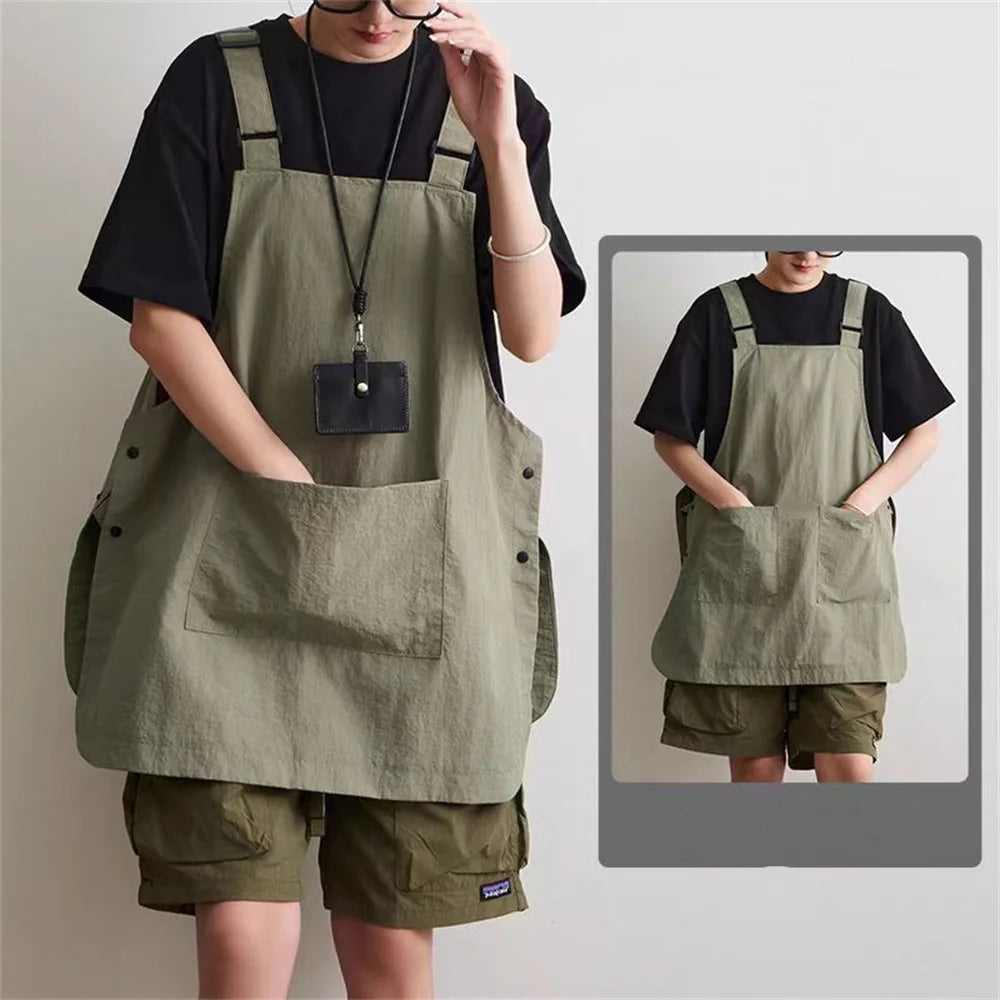 Delantal tipo chaleco impermeable, nailon antiincrustante, sin mangas, unisex, para cocina doméstica, ropa de trabajo para barbería y cafetería