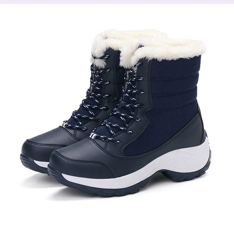 Bottes de neige pour femmes, nouvelles chaussures à plateforme pour femmes, bottes plates pour garder au chaud, bottes décontractées en peluche, chaussures d'hiver pour femmes