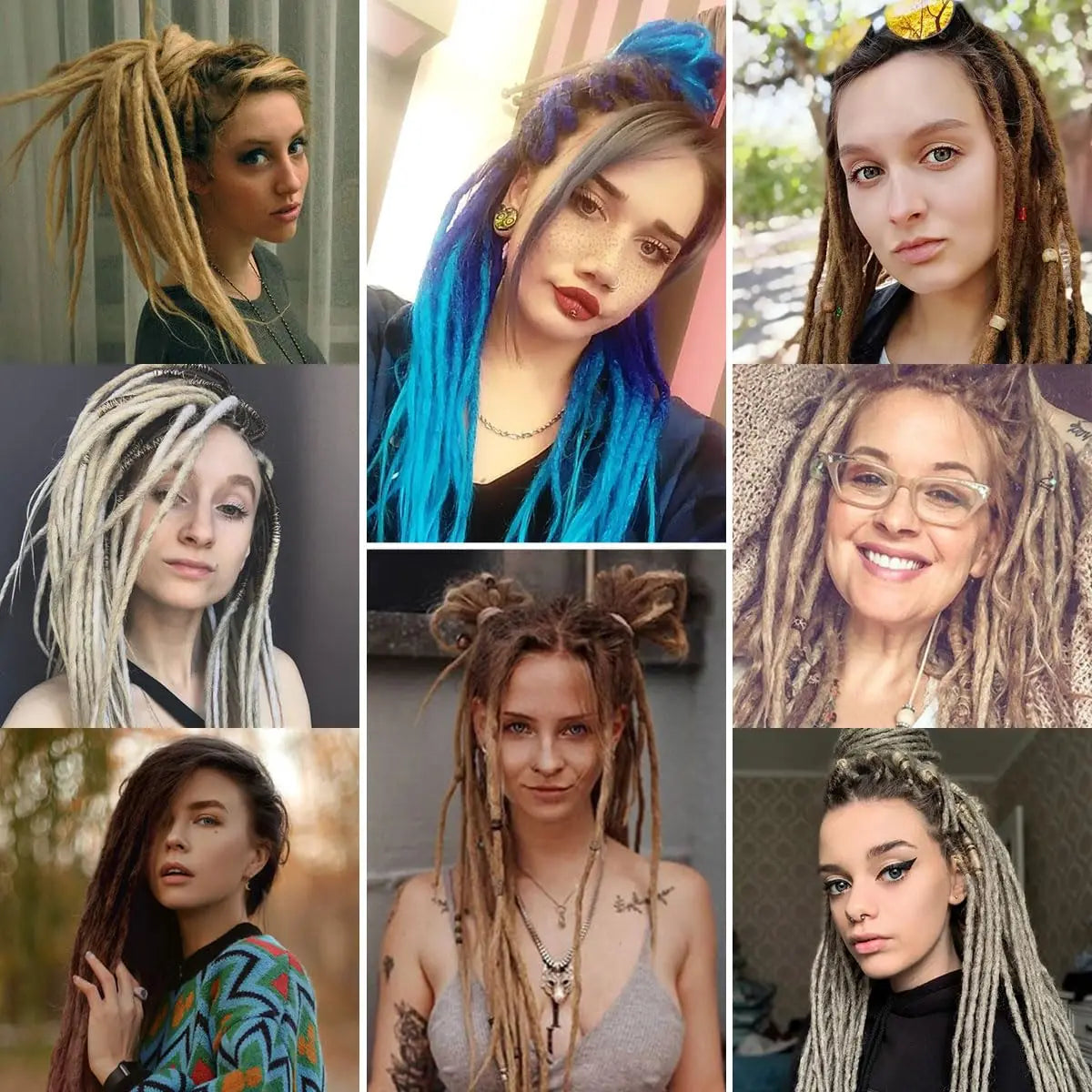24" synthetic braid extension 10 strands/pack Artificial Locs crochet hair female hippie style African black reggae braid wig