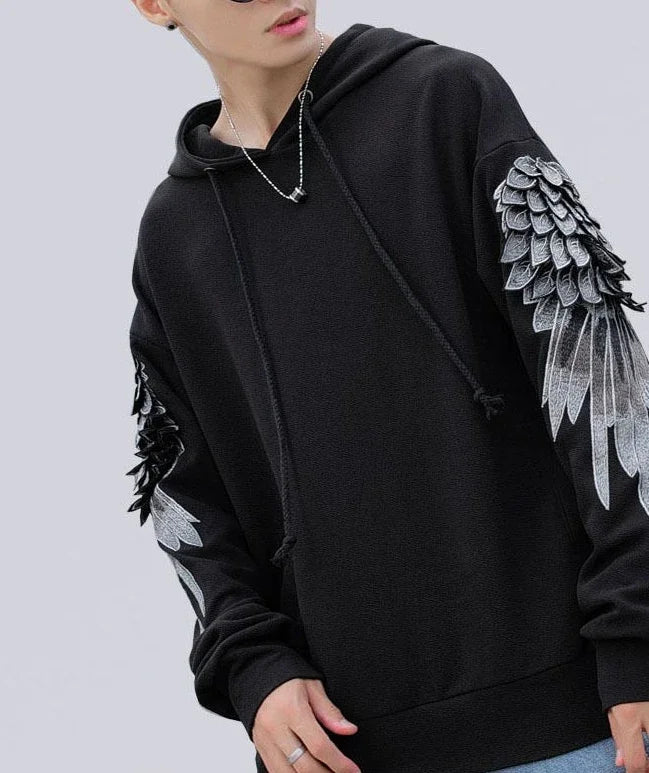 Sudadera con capucha bordada para hombre, ropa masculina, Hip Hop, sudadera blanca de lujo sin marca, ropa de calle para otoño, barata, Emo