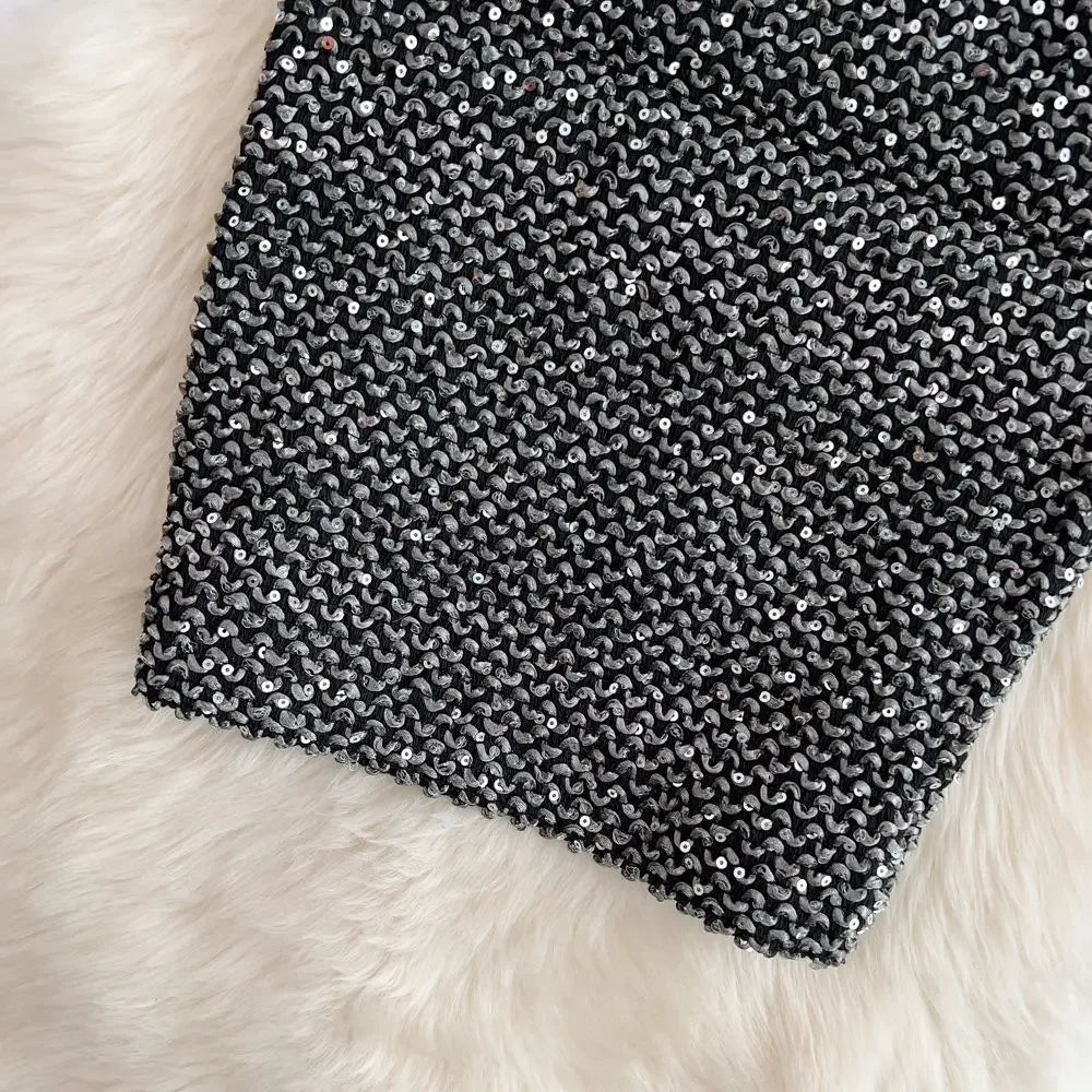 Faldas de mujer elegantes con lentejuelas, faldas de mujer formales para oficina, de primera calidad, elegantes y chic, oferta de lujo original estilo coreano de moda