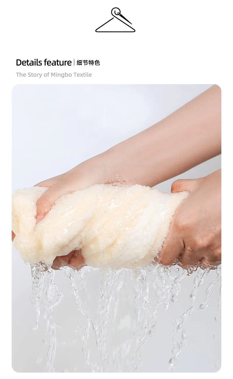 Gorro Secador de Pelo para Mujer, Gorro de Microfibra Grueso y Súper Absorbente para Secar el Cabello, Gorro de Secado Rápido, Toalla Turbante para el Pelo