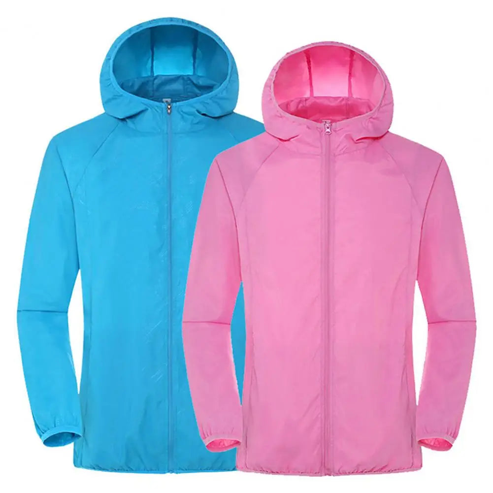 Sun Skin Coats Ultralett bærbar sammenleggbar hettejakke med vindjakke Unisex Anti-UV vanntett campingregnjakke