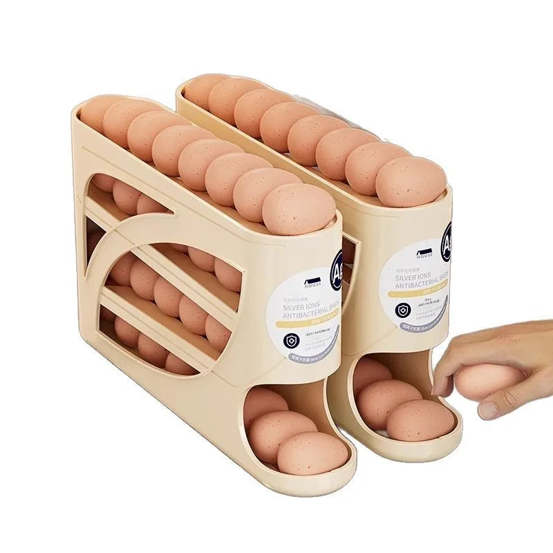 Rolling Slide Egg Storage Box – Refrigerator Side Door Fresh-Keeping Container