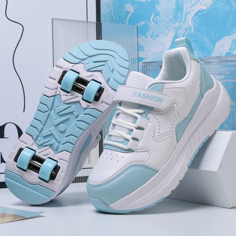 Zapatillas de patinaje para niños, moda, deportivas, casual, 4 ruedas, para niños y niñas, regalo, bonito calzado
