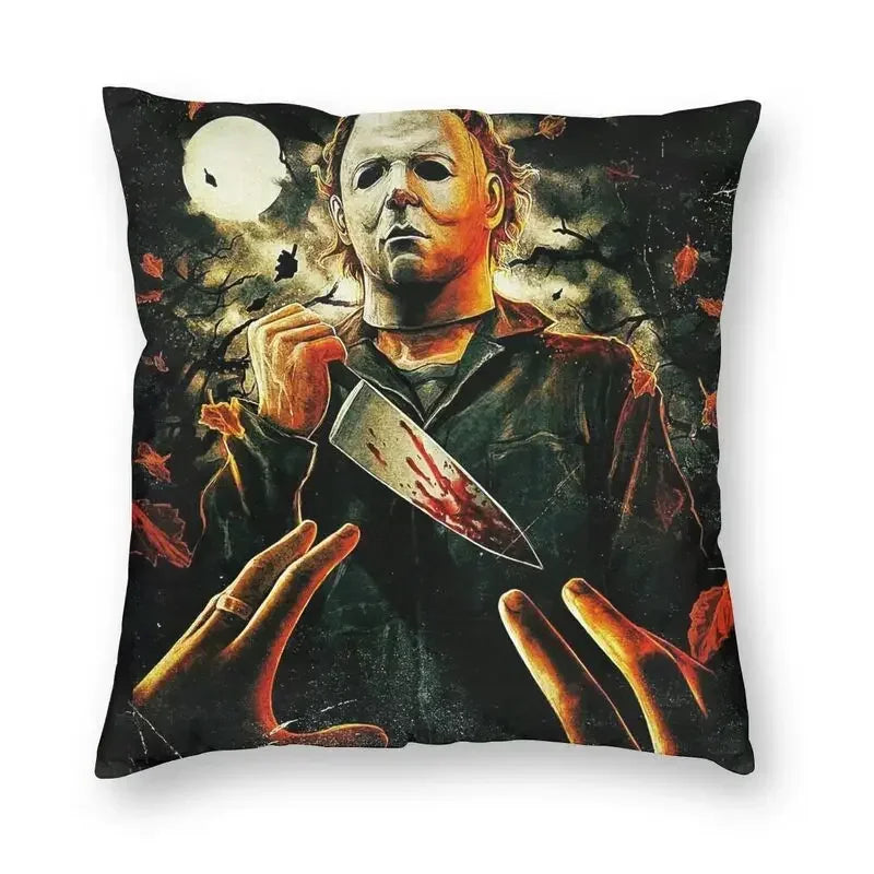 Funda de almohada cuadrada Michael Myers Halloween Horror Movie para decoración del hogar, funda de cojín con estampado 3D para sofá, funda de almohada de moda