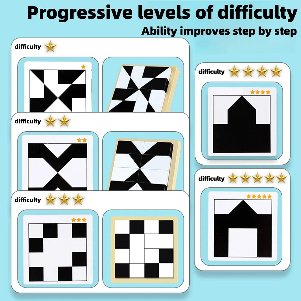 Jouets éducatifs de puzzle de blocs de construction cachés, entraînement de la capacité de réflexion spatiale et d'imagination, jeu interactif parent-enfant