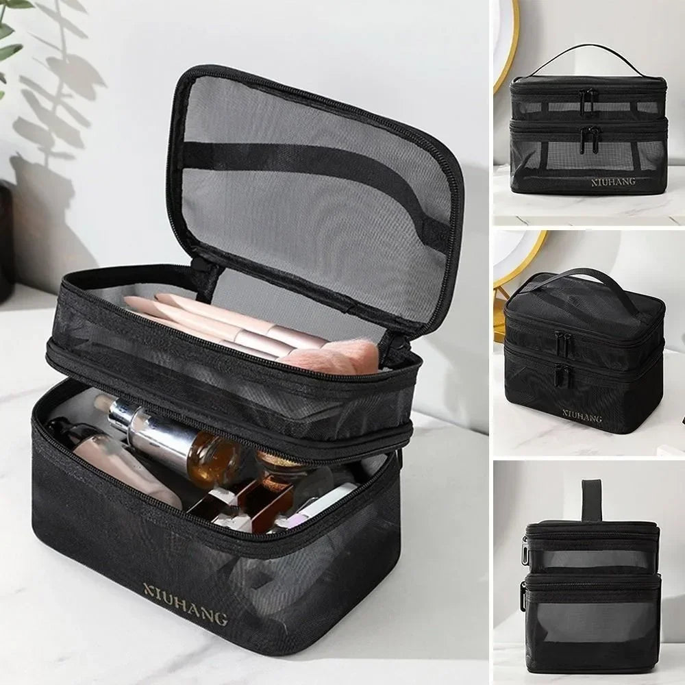 Neceser de viaje de gran capacidad, bolsa de aseo conveniente, bolsa de almacenamiento de viaje al aire libre, estuche de maquillaje impermeable para mujer, nuevo