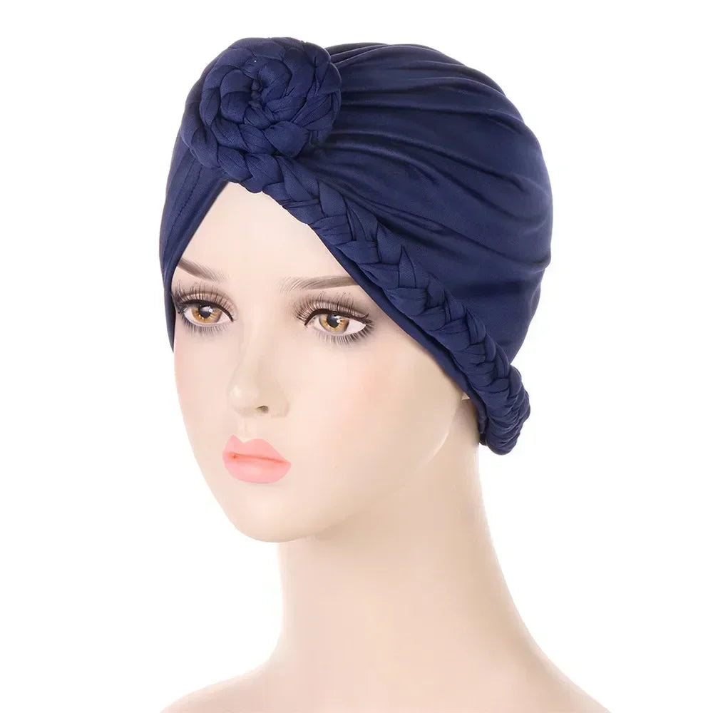 Sombrero turbante indio nuevo con nudo y lazo para mujer, hijab musulmán, pañuelo africano para la cabeza, gorro, gorro para pérdida de cabello, gorro de quimioterapia, pañuelos para la cabeza