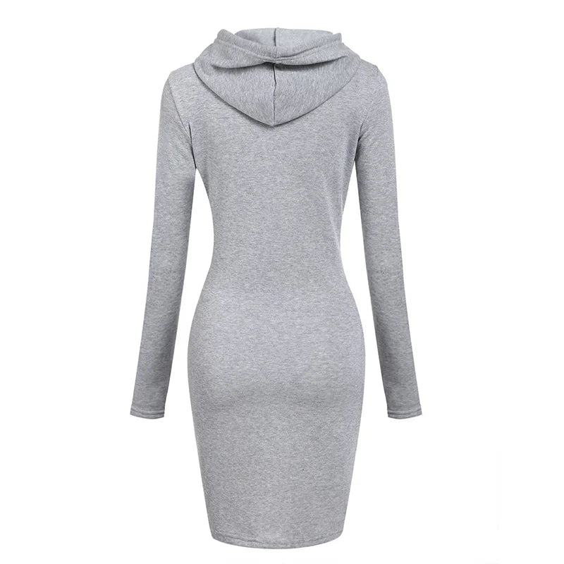 Elegant Queen Hoodie Dress – Chic, Slim & Confidently You