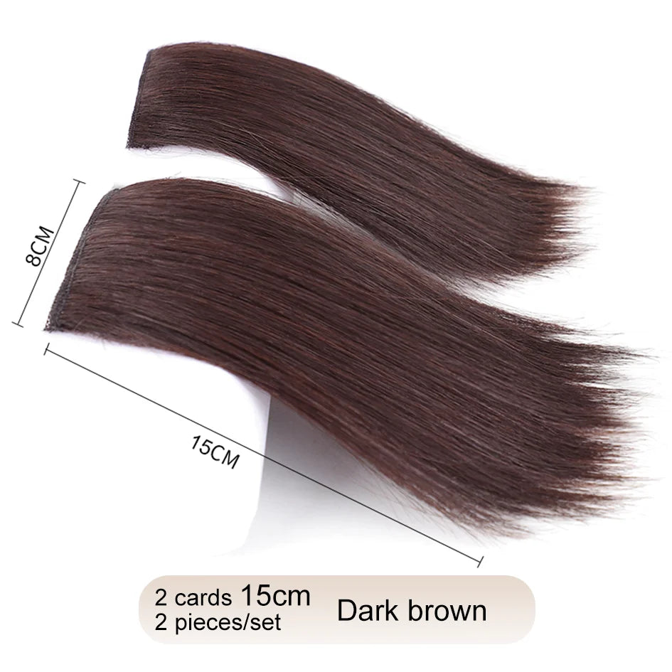 Extensiones de pelo sintético de 2 piezas/juego, extensiones de pelo, aberturas y piezas de repuesto para la parte superior, artefacto de reemplazo