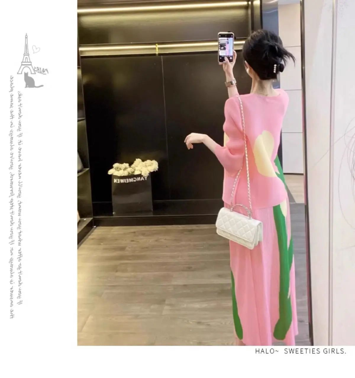 Conjunto plisado de top nuevo estilo adelgazante conjunto de dos piezas de falda de alta gama conjuntos de dos piezas para mujer atuendos faldas