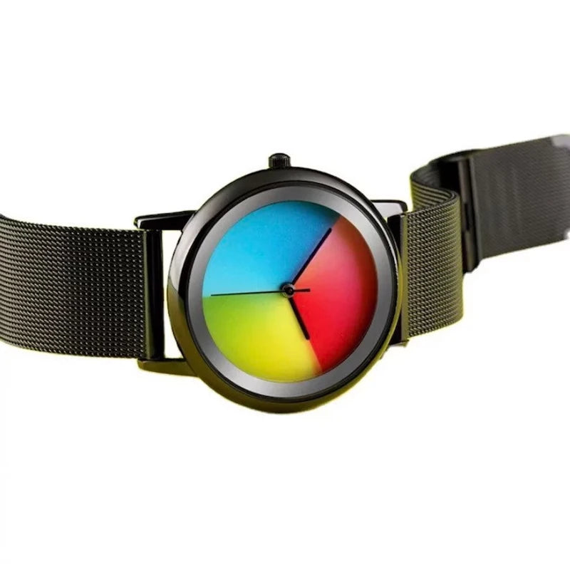 Nuevo y exclusivo reloj de mujer a la moda, informal, con esfera de color cambiante, de cuarzo, ultrafino de acero, para mujer, regalo especial