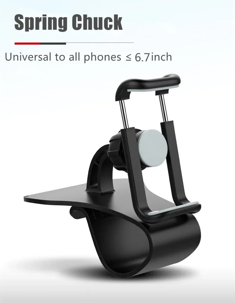 Soporte para teléfono de coche giratorio 360°, soporte universal para celular, soporte para salpicadero de coche con agarre automático, soporte fijo para teléfono móvil