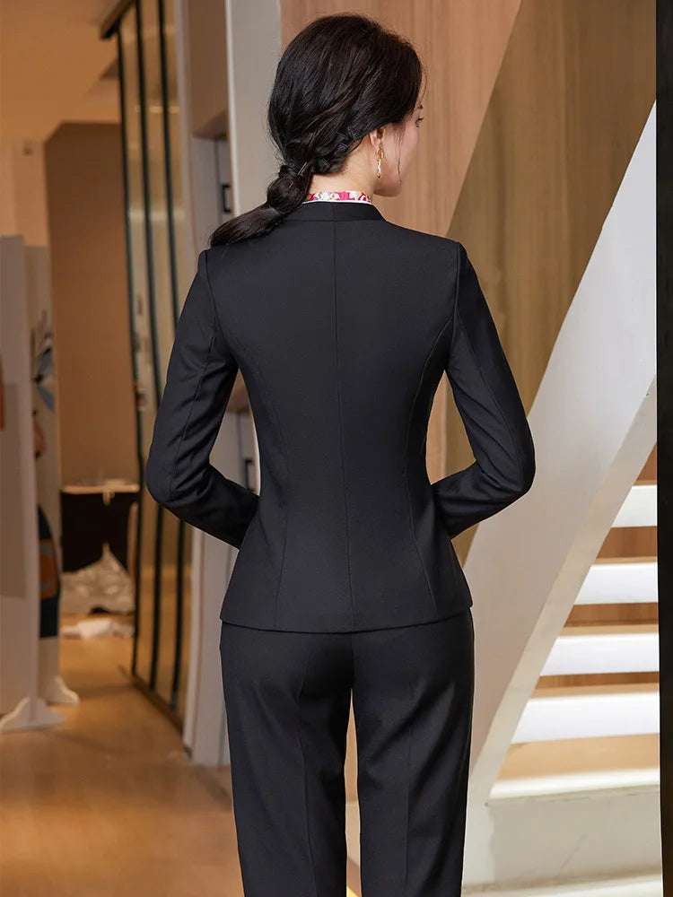 Trajes de falda de negocios para mujer, de primavera, formales, uniformes, blazers femeninos para mujer, conjuntos profesionales para oficina