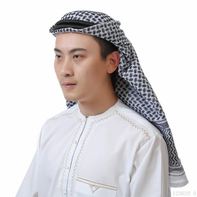 Men’s Ramadan Kaftan & Keffiyeh Set – Elegant Dubai-Style Abaya for Islamic Celebrations