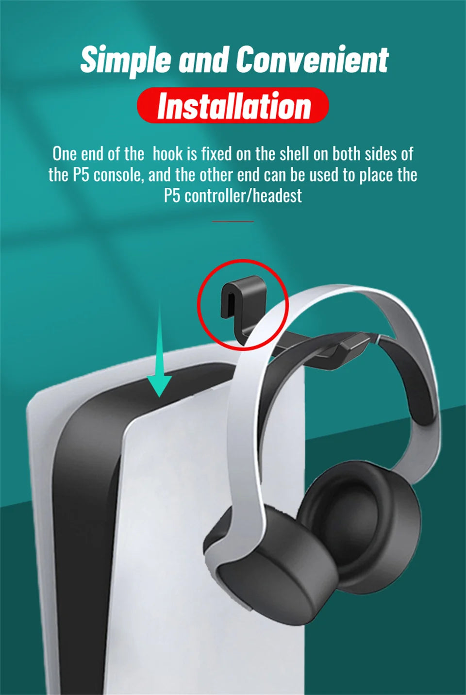 Support mural pour casque de jeu GAMINJA P512, pour console PS5, accessoires de jeu