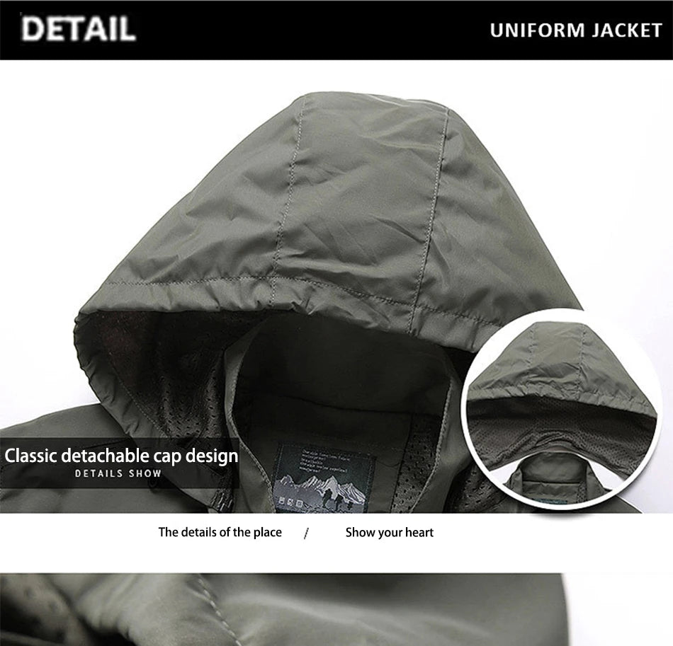 Chaqueta de invierno a la moda con capucha, chaqueta de camping y senderismo, chaqueta informal impermeable para hombre, cortavientos, ropa de abrigo para hombre