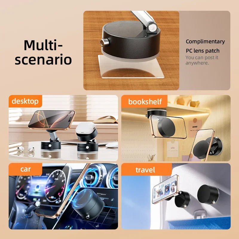 Soporte para teléfono móvil plegable con ventosa al vacío, soporte magnético para teléfono para coche, accesorios para iPhone/teléfonos Android