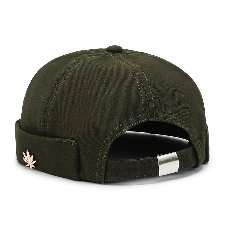 Gorro de punto vintage con bordado de palma para hombre, gorro docker, gorro de propietario de primavera, gorro sin ala unisex de Hip Hop, gorros ajustables