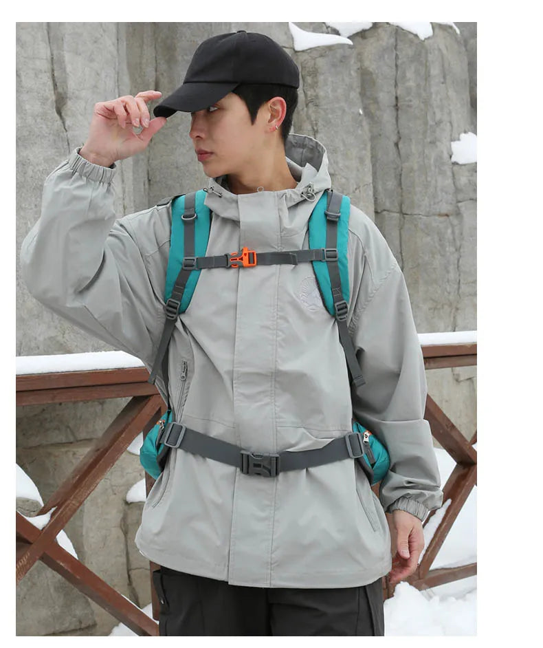 Mochila de senderismo, bolsa de camping, montañismo con funda impermeable para lluvia, mochila de día para hombres y mujeres, mochila de viaje al aire libre, pesca